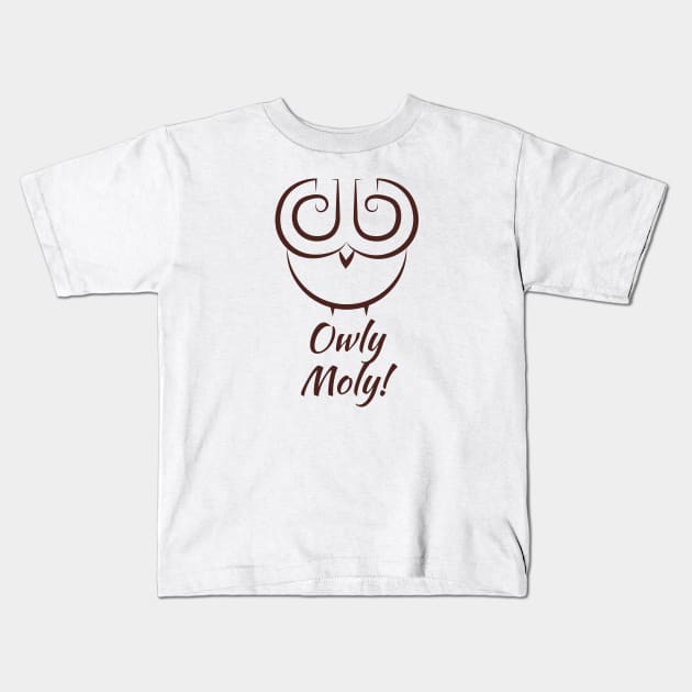 Owly Moly - surprised Owl Design Kids T-Shirt by Qwerdenker Music Merch